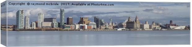 Liverpool Panoramic Waterfront Canvas Print by raymond mcbride
