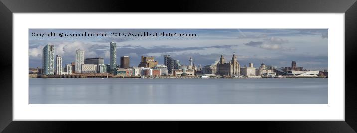 Liverpool Panoramic Waterfront Framed Mounted Print by raymond mcbride