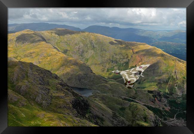 Vulcan low-level in the Lakes Framed Print by Gary Eason