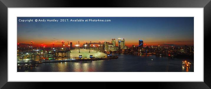 Dusk over Canary Wharf Framed Mounted Print by Andy Huntley