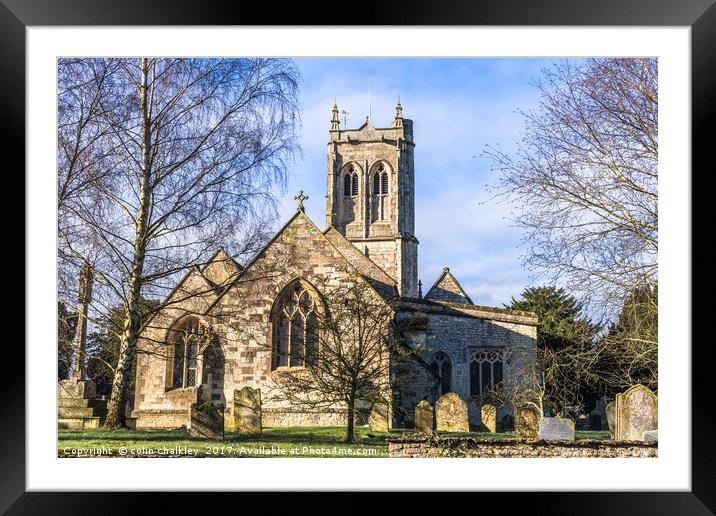 St Gregorys Church in Marnhull, Dorset Framed Mounted Print by colin chalkley