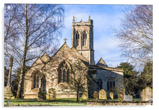 St Gregorys Church in Marnhull, Dorset Acrylic by colin chalkley