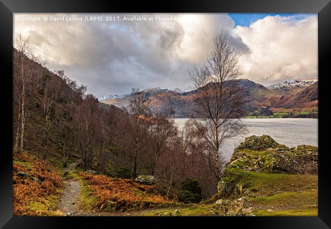 View over Ullswater Framed Print by David Lewins (LRPS)