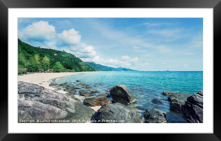 Bright Blue Thailand Beach  Framed Mounted Print by Laimis rudzianskas