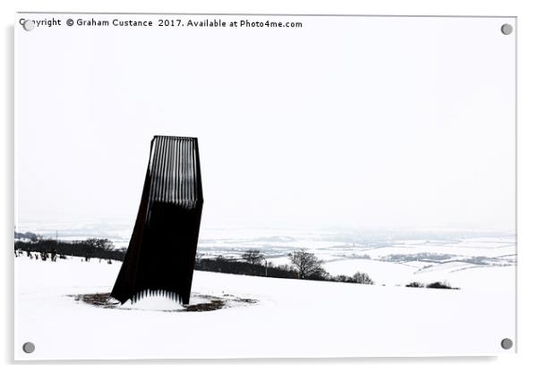 Dunstable Downs in Winter Acrylic by Graham Custance