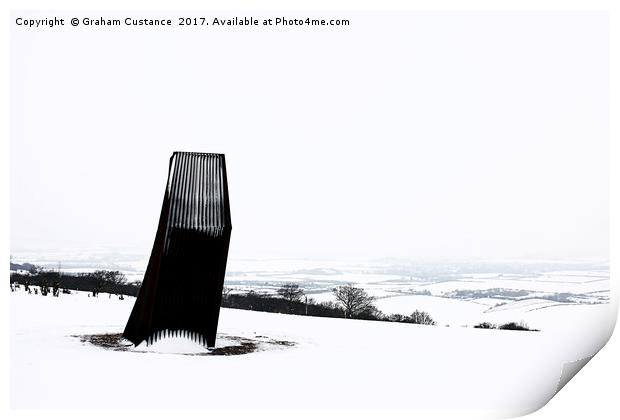 Dunstable Downs in Winter Print by Graham Custance