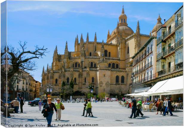 View Cathedral of Segovia Canvas Print by Igor Krylov