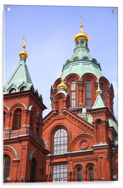 Uspenski Orthodox Cathedral, Helsinki, Finland Acrylic by Carole-Anne Fooks
