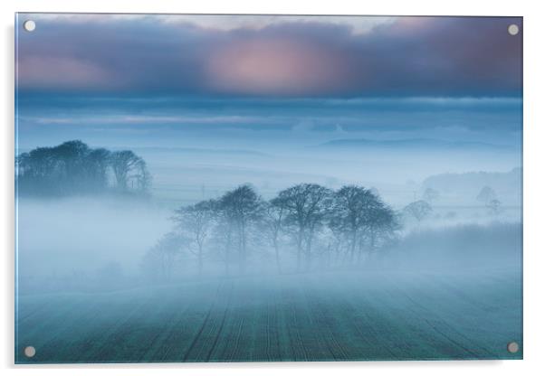 Puddingpie sunrise. Peak District. UK.  Acrylic by John Finney
