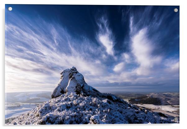 The Pinnacle. Ramshaw Rocks, Peak District.  Acrylic by John Finney