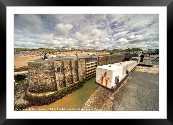 Bude Canal Lock  Framed Mounted Print by Rob Hawkins