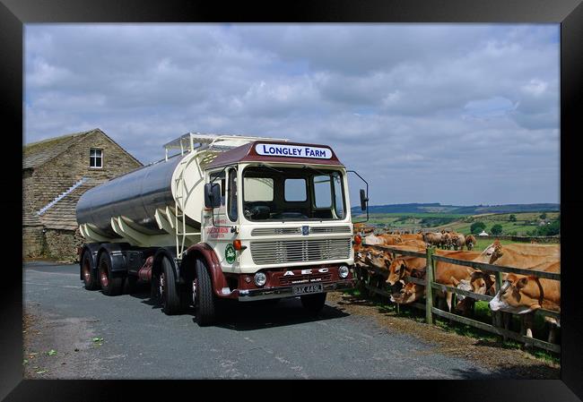 Longley Farm AEC Milk tanker Framed Print by Alan Barnes
