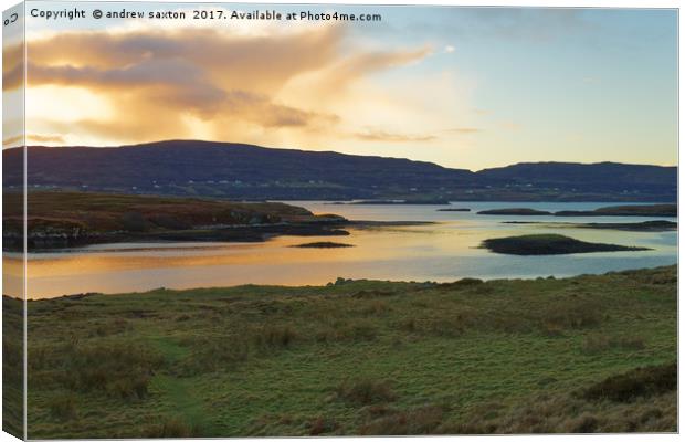 SUNSETTING DUNVEGAN Canvas Print by andrew saxton