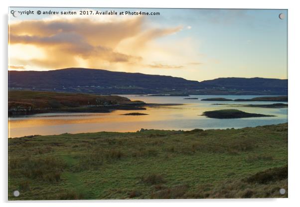 SUNSETTING DUNVEGAN Acrylic by andrew saxton