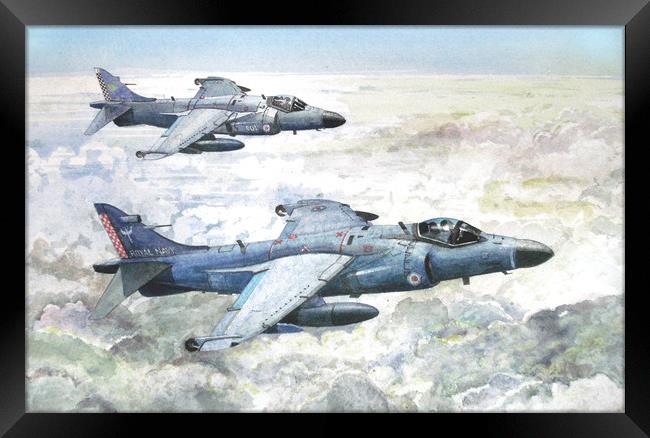British Aerospace Sea Harriers Framed Print by John Lowerson