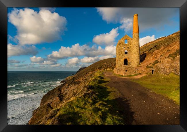 Wheal Coates engine house St Agnes Framed Print by Michael Brookes