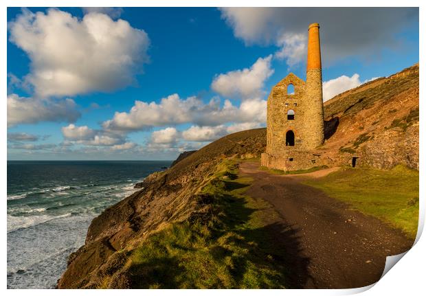 Wheal Coates engine house St Agnes Print by Michael Brookes