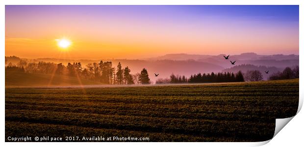Mist at Dawn Print by phil pace