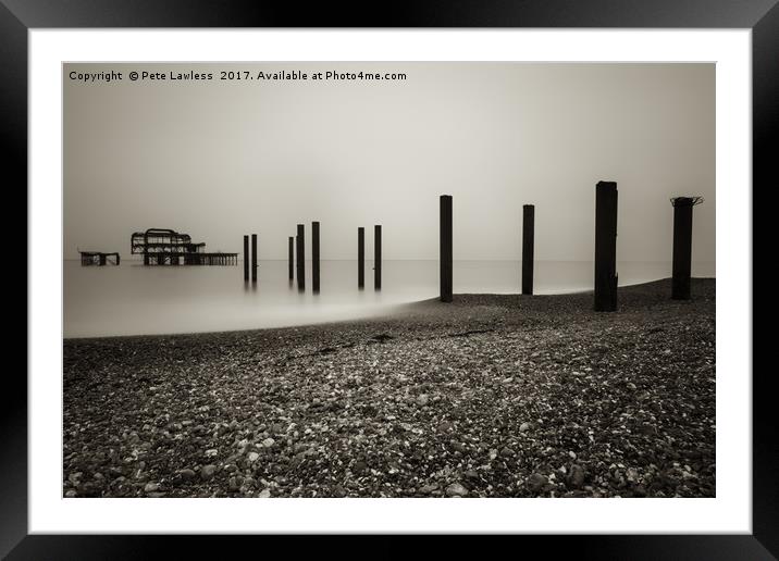 The West Pier Framed Mounted Print by Pete Lawless