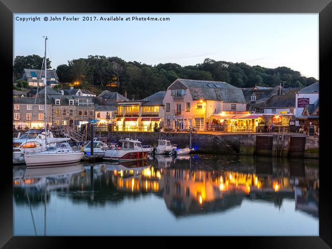  Padstow Harbour. Framed Print by John Fowler
