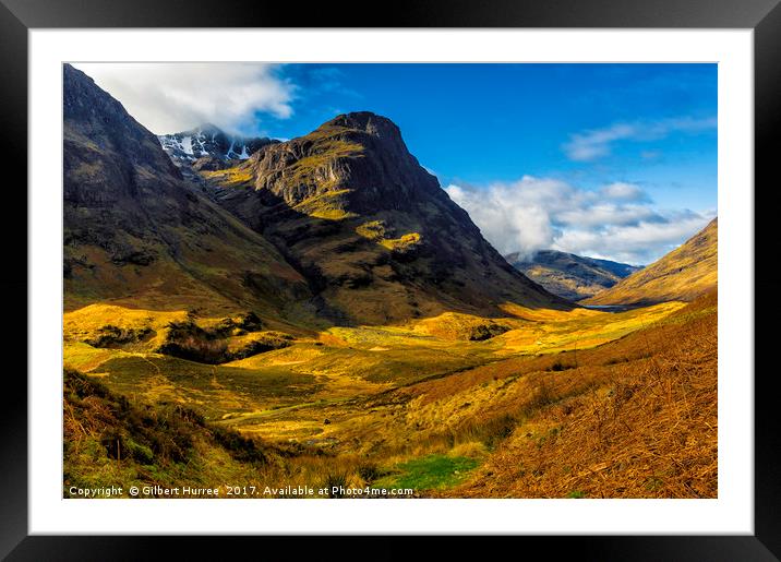 Emotive Echoes of Glencoe's Triumphant Trio Framed Mounted Print by Gilbert Hurree