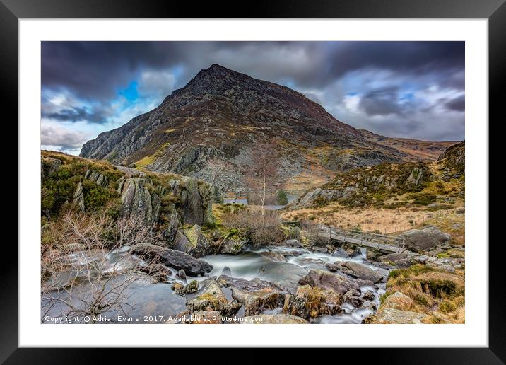 Pen yr Ole Wen Mountain Wales Framed Mounted Print by Adrian Evans