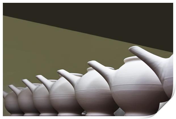 Teapots In a Row Print by Jacqi Elmslie