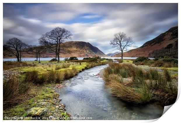 Mill Beck Crummock Water Print by Phil Buckle