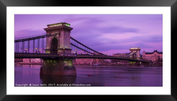 Chain Bridge at twilight Framed Mounted Print by Jason Wells