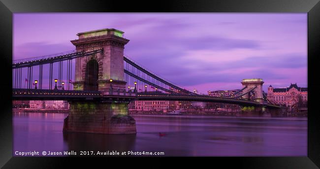 Chain Bridge at twilight Framed Print by Jason Wells