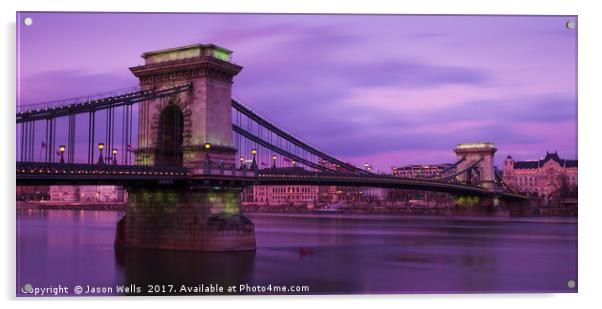 Chain Bridge at twilight Acrylic by Jason Wells