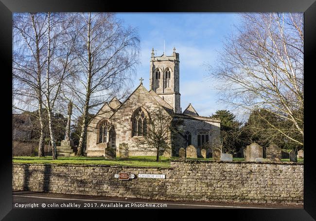 St Gregorys Church in Marnhull, Dorset Framed Print by colin chalkley