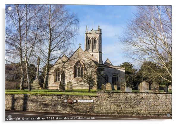 St Gregorys Church in Marnhull, Dorset Acrylic by colin chalkley