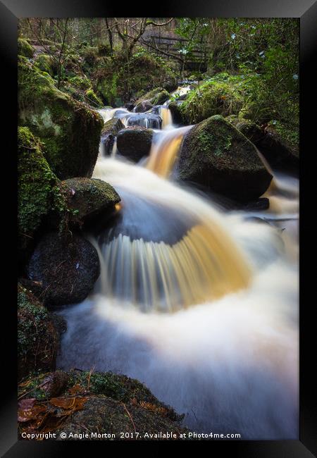 Wyming Brook Falls Framed Print by Angie Morton