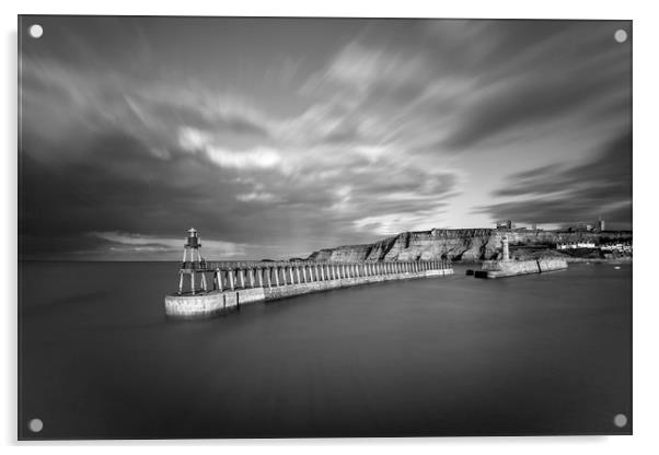 Whitby Pier Acrylic by John Hall