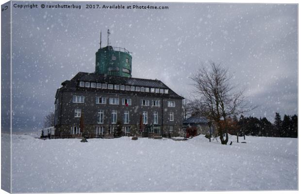Snowy Kahler Asten Tower Canvas Print by rawshutterbug 