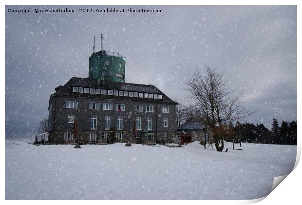 Snowy Kahler Asten Tower Print by rawshutterbug 