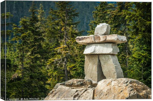Inuksuk or Canadian Stone Man Canvas Print by Ann Mitchell