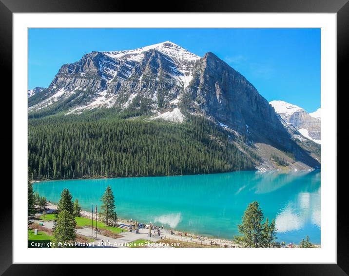 Lake Louise Banff Framed Mounted Print by Ann Mitchell