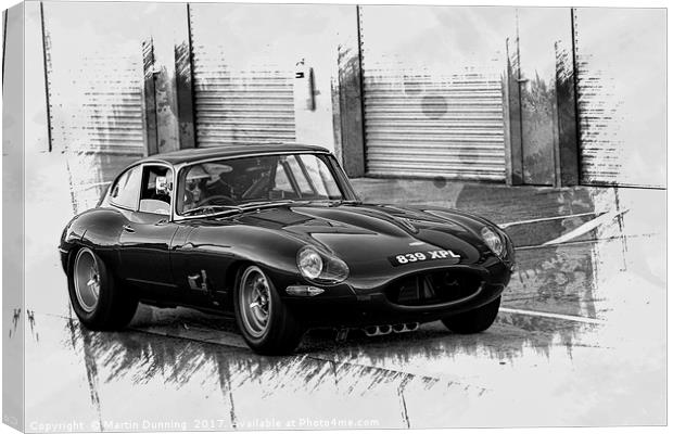 Jaguar E-Type Racer Canvas Print by Martin Dunning