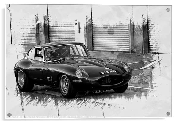 Jaguar E-Type Racer Acrylic by Martin Dunning