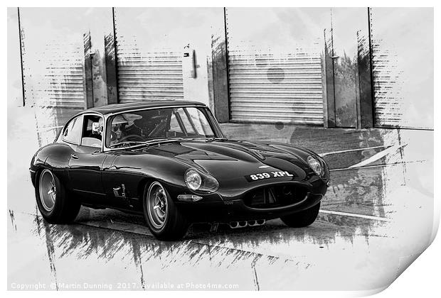 Jaguar E-Type Racer Print by Martin Dunning