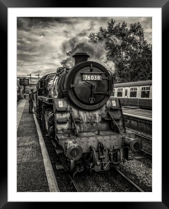 76038 at Grosmont station Framed Mounted Print by David Oxtaby  ARPS