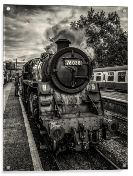 76038 at Grosmont station Acrylic by David Oxtaby  ARPS