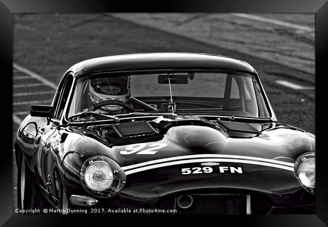 Jaguar E-type Framed Print by Martin Dunning