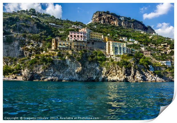 Views of the Amalfi Coast, Positano, Ravello, Maiori, Amalfi. re Print by Dragomir Nikolov