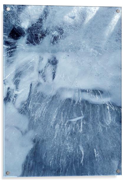 Abstract ice blue texture Acrylic by Larisa Siverina