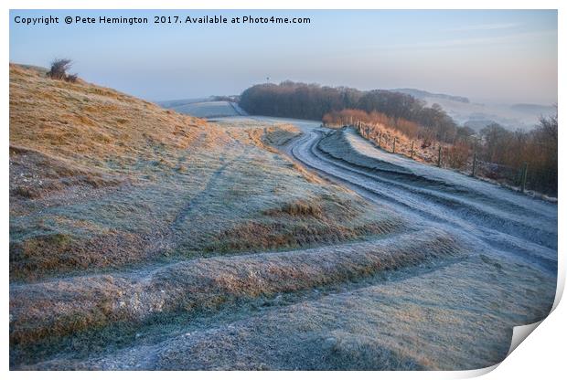 The path from Mount Caburn in Sussex Print by Pete Hemington