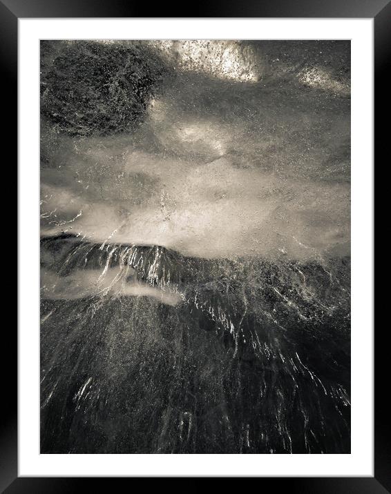 Abstract ice black texture Framed Mounted Print by Larisa Siverina