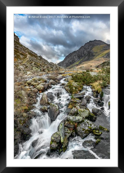 Tryfan and Ogwen River Framed Mounted Print by Adrian Evans